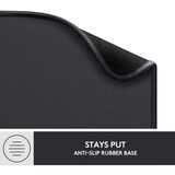 Logitech Mouse Pad - Studio Series Grafito, Alfombrilla de ratón negro, Grafito, Monocromo, Nylon, Poliéster, Caucho, Base antiderrapante
