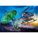 PLAYMOBIL City Action - Helicóptero de policía: Persecución con paracaídas, Juegos de construcción 