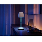 Philips Hue Lámpara de mesa portátil Hue Go blanco, Philips Hue White and Color ambiance Lámpara de mesa portátil Hue Go, Lámpara de mesa inteligente, Bluetooth, Blanco, LED, Metal, Bombilla(s) no reemplazable(s)