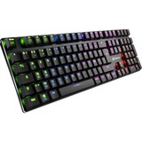 Sharkoon PureWriter RGB teclado USB AZERTY Francés Negro, Teclado para gaming negro, USB, Interruptor mecánico, AZERTY, LED RGB, Negro