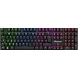 Sharkoon PureWriter RGB teclado USB AZERTY Francés Negro, Teclado para gaming negro, USB, Interruptor mecánico, AZERTY, LED RGB, Negro