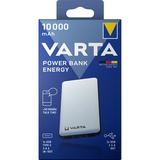 VARTA Energy 10000 Polímero de litio 10000 mAh Negro, Blanco, Banco de potencia blanco, 10000 mAh, Polímero de litio, 3,7 V, Negro, Blanco