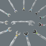 Wera 6006 Joker S / L - Llave doble autoajustable, Llave de tuercas plateado