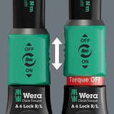 Wera Llave dinamométrica con cuadrado pasante Click-Torque Lock A 6 R/L, Llave de torsión negro/Verde