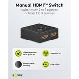 goobay Conmutador HDMI manual 2 a 1 (4K @ 30Hz) negro