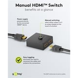 goobay Conmutador HDMI manual 2 a 1 (4K @ 30Hz) negro