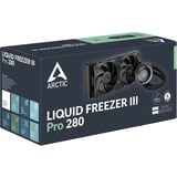 ARCTIC Liquid Freezer III Pro 280 Procesador Sistema de refrigeración líquida todo en uno 14 cm Negro 1 pieza(s), Refrigeración por agua Sistema de refrigeración líquida todo en uno, 14 cm, 186 m³/h, Negro
