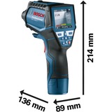 Bosch GIS 1000 C Professional Medidor y detector de humedad Interior / exterior Negro, Azul, Termodetector azul/Negro, Medidor y detector de humedad, Interior / exterior, °C, -40 - 1000 °C, Digital, Negro, Azul