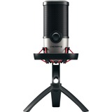 CHERRY UM 6.0 ADVANCED Negro, Plata Micrófono de superficie para mesa negro/Plateado, Micrófono de superficie para mesa, 24 bit, 96 kHz, 120 dB, Micrófono cardiode/omnidireccional, Alámbrico