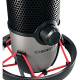 CHERRY UM 6.0 ADVANCED Negro, Plata Micrófono de superficie para mesa negro/Plateado, Micrófono de superficie para mesa, 24 bit, 96 kHz, 120 dB, Micrófono cardiode/omnidireccional, Alámbrico