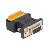 DeLOCK Conector D-Sub 9 pines hembra > adaptador de bloque terminal con pulsador negro