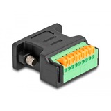 DeLOCK Conector D-Sub 9 pines hembra > adaptador de bloque terminal con pulsador negro