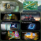 Hisense ULED 65E8S MiniLED, TV QLED negro/Gris oscuro
