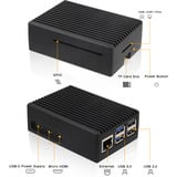 Inter-Tech Carcasa de aluminio Raspberry ODS-739, Caja/Carcasa negro