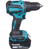 Makita Taladro atornillador percutor a batería DHP490Z, 18 Voltios, Martillo atornillador azul/Negro