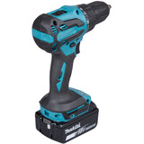 Makita Taladro atornillador percutor a batería DHP490Z, 18 Voltios, Martillo atornillador azul/Negro