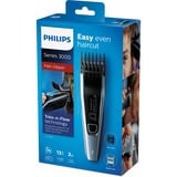 Philips 3000 series Cortapelos HC3530/15, Cortador de pelo plateado, Negro, Azul, 0,5 mm, 2,3 cm, 4,1 cm, Acero inoxidable, AC/Batería