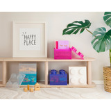 Room Copenhagen Ladrillo de almacenamiento LEGO 4 tapa superior con purpurina, Caja de depósito rosa neón/Transparente