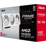 ASUS Prime -RX9070XT-O16G-WHITE AMD Radeon RX 9070 XT 16 GB GDDR6, Tarjeta gráfica blanco, Radeon RX 9070 XT, 16 GB, GDDR6, 256 bit, 7680 x 4320 Pixeles, PCI Express 5.0