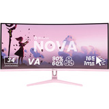Arozzi Nova 34T2K165, Monitor de gaming rosa neón