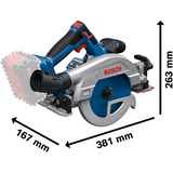 Bosch Sierra circular inalámbrica GKS 18V-57-2 GX Professional solo, 18 Voltios azul/Negro