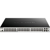 D-Link DGS-1510-52XMP Gestionado L3 Gigabit Ethernet (10/100/1000) Energía sobre Ethernet (PoE) Negro, Interruptor/Conmutador Gestionado, L3, Gigabit Ethernet (10/100/1000), Bidireccional completo (Full duplex), Energía sobre Ethernet (PoE), Montaje en rack