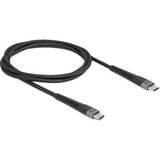 DeLOCK Cable USB 2.0, conector USB-C > conector USB-C con protección contra dobleces prolongada negro