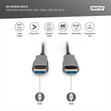 Digitus Cable híbrido de fibra óptica HDMI AOC, UHD 4K negro