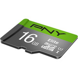 PNY Elite microSD 16 GB, Tarjeta de memoria gris/Verde