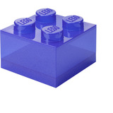 Room Copenhagen LEGO Storage Brick 4 Top Lid Glitter, Caja de depósito violeta/Transparente