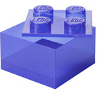 Room Copenhagen LEGO Storage Brick 4 Top Lid Glitter, Caja de depósito violeta/Transparente