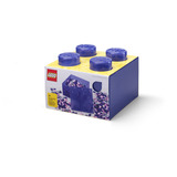 Room Copenhagen LEGO Storage Brick 4 Top Lid Glitter, Caja de depósito violeta/Transparente