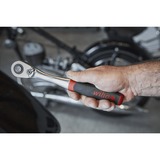 Wiha Carraca reversible 1/2", botón pulsador y seguro de bolas negro/Rojo