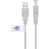 goobay 50833 cable USB 5 m USB 2.0 USB A USB B Gris gris, 5 m, USB A, USB B, USB 2.0, 480 Mbit/s, Gris