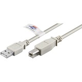 goobay 50833 cable USB 5 m USB 2.0 USB A USB B Gris gris, 5 m, USB A, USB B, USB 2.0, 480 Mbit/s, Gris