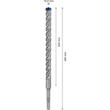 Bosch Expert Broca para martillo SDS plus-7X, Taladro Martillo perforador, Hammer drill bit, 1,5 cm, 265 mm, Concreto, Piedra, 20 cm
