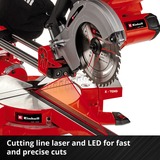 EINHELL Sierra de inglete y corte deslizante a batería TE-SM 36/210 Li-Solo, 36 Voltios (2x18V), Sierras de corte a inglete y a bisel rojo