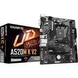 GIGABYTE Placa base A520M K V2 - Compatible con CPUs AMD Ryzen serie 5000 AM4, hasta 5100MHz DDR4 (OC), PCIe Gen3 x4 M.2, LAN GbE, USB 3.2 Gen 1 hasta 5100MHz DDR4 (OC), PCIe Gen3 x4 M.2, LAN GbE, USB 3.2 Gen 1, AMD, Zócalo AM4, AMD Ryzen 3000 Series, AMD Ryzen 5000 Series, Zócalo AM4, DDR4-SDRAM, 64 GB