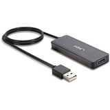 Lindy 42986 hub de interfaz USB 2.0 480 Mbit/s Negro, Hub USB USB 2.0, USB 2.0, 480 Mbit/s, Negro, Plástico, Cable redondo