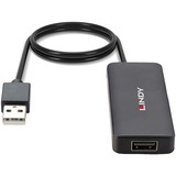 Lindy 42986 hub de interfaz USB 2.0 480 Mbit/s Negro, Hub USB USB 2.0, USB 2.0, 480 Mbit/s, Negro, Plástico, Cable redondo