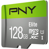 PNY Elite microSD 128 GB, Tarjeta de memoria gris/Verde