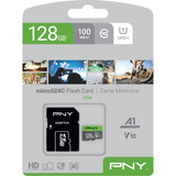 PNY Elite microSD 128 GB, Tarjeta de memoria gris/Verde