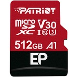 Patriot EP Series 512 GB microSDXC, Tarjeta de memoria rojo/Negro