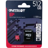 Patriot EP Series 512 GB microSDXC, Tarjeta de memoria rojo/Negro