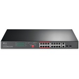 TP-Link TL-SL1218MP switch No administrado Fast Ethernet (10/100) Energía sobre Ethernet (PoE) Negro, Interruptor/Conmutador negro, No administrado, Fast Ethernet (10/100), Energía sobre Ethernet (PoE), Montaje en rack