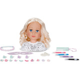 ZAPF Creation BABY born Cabeza de estilo para pintar y peinar, Cabeza de maquillaje y peluquería 