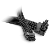 be quiet! 12V-2x6 / 12VHPWR 90° Cable PCI-E 0,7 m negro, 0,7 m, 12V-2x6, 12VHPWR, Macho, Macho, Derecho