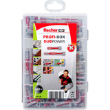 fischer Profi-Box DuoPower corto/largo (150 piezas), Pasador gris claro/Rojo