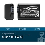 Ansmann A-Son NP FW 50 Ión de litio 900 mAh, Batería para cámara 900 mAh, 7,4 V, Ión de litio
