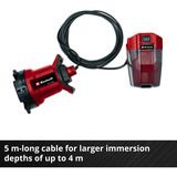 EINHELL Power X-Change Bomba de agua sucia a batería GE-DP 18/25 LL Li-Solo, 18 Voltios, Bombas presión e inmersión rojo/Negro
